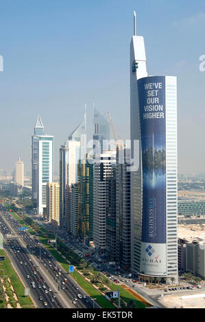 Dubai Sheikh Zayed Road Wolkenkratzer Stockfoto