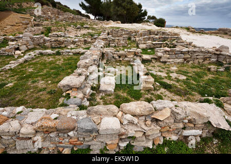 Italien, Sizilien, Eraclea Minoa (Provinz Agrigent), archäologischen Zone, griechisches Haus Ruinen Stockfoto