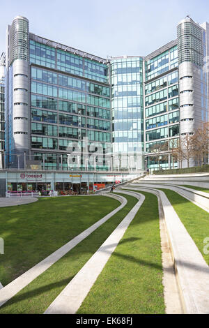 Bürogebäude in der PaddingtonCentral Entwicklung in der Nähe von Paddington Station in London neben die neue Crossrail-Linie Stockfoto