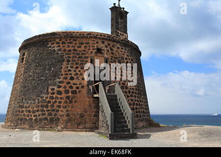 Castillo de Las Coloradas, Playa Blanca, Lanzarote, Kanarische Inseln, Europa Stockfoto