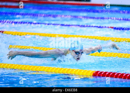 Pierre HENRY ARRENOUS / 200 m Papillon Messieurs - 03.04.2015 - Championnats de France de Natation 2015 eine Limoges.Photo: Dave Winter / Icon Sport Stockfoto