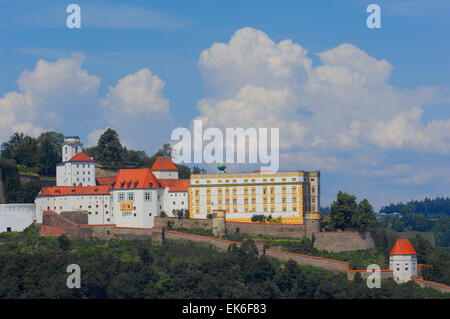 Passau, River Inn, Veste Oberhaus Festung, untere Bayern, Bayern, Deutschland, Europa, Stockfoto