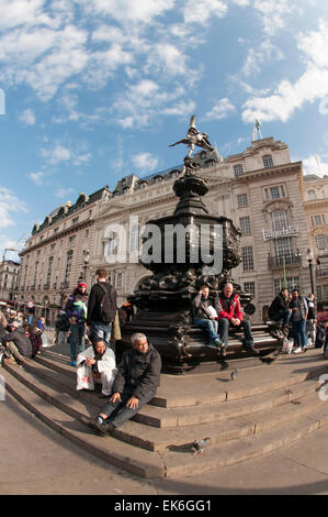 Eros-Statue am Piccadilly Circus, London. Stockfoto