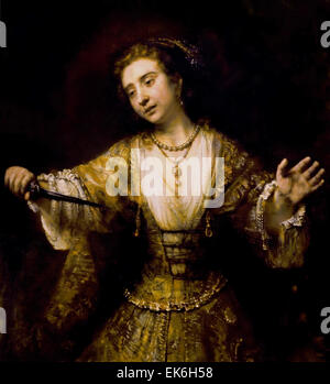 Lucretia 1664 Rembrandt Harmenszoon van Rijn1606 – 1669 Niederlande Niederlande Stockfoto