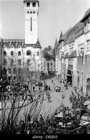 Anti-ungarische Volksgruppe ethnischen Pogrom Nachmahd, 19. / 20. März 1990, Tirgu Mures / Tirgu, Siebenbürgen, Rumänien Stockfoto