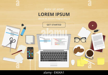 Realistische Arbeitsplatzorganisation Stockfoto