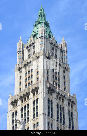 Woolworth Gebäude in Lower Manhattan. Stockfoto