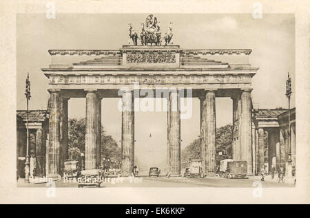 Vorkriegs Berlin. Brandenburger Tor, 1930er Jahre Stockfoto