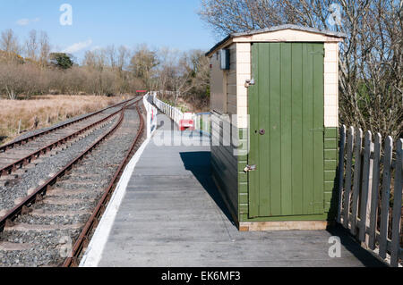 Bahn Wache Hütte auf einem alten Bahnhof Stockfoto