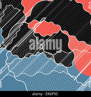 Grafik einer abstrakten Hintergrund mit Wellenlinien Stockfoto