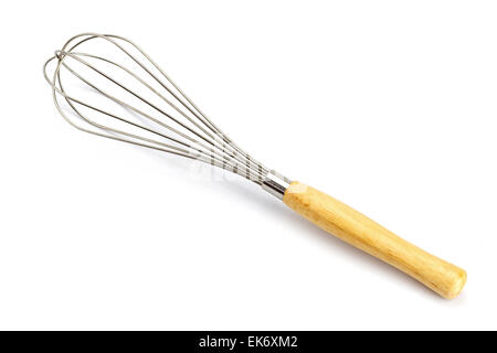 Manuelle Egg Beater Handmixer isoliert auf weißem Hintergrund Stockfoto