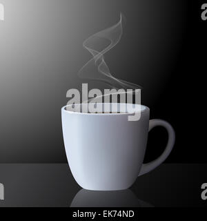 Realistische Tasse heißen Tee oder Kaffee mit Rauch Stockfoto