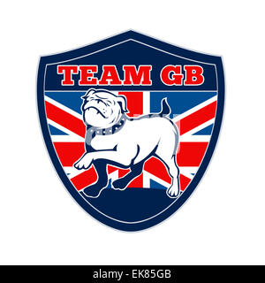 Team GB-englische Bulldogge-Großbritannien-Maskottchen Stockfoto