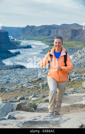 Frau Wanderer, Island Stockfoto