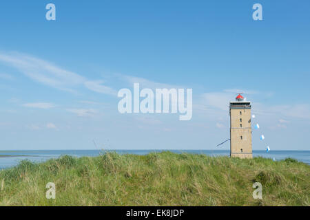 Landschaft an der Küste mit Leuchtturm im niederländischen Terschelling Stockfoto