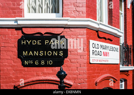 Hyde Park Villen auf alten Marylebone Road - London Stockfoto