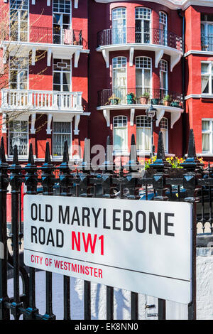 Hyde Park Villen auf alten Marylebone Road - London Stockfoto