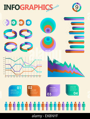Vintage Infografiken Satz. Informationsgrafiken Stockfoto