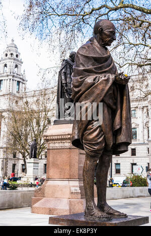 Mahatma Gandhi-Statue Parliament Square - London Stockfoto