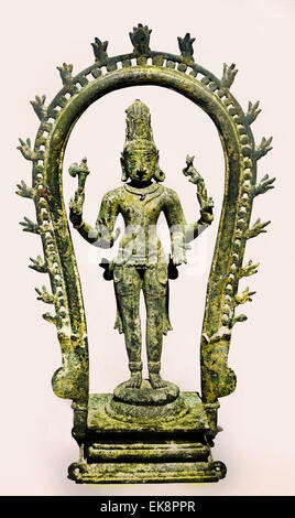 Shiva mit dem Mond in seine Haare Indien Tamil Nadu Chola Stil des 11. Jahrhunderts bronze Stockfoto