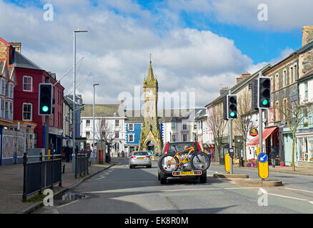 Die High Street, Machynlleth, Powys, Wales, UK Stockfoto