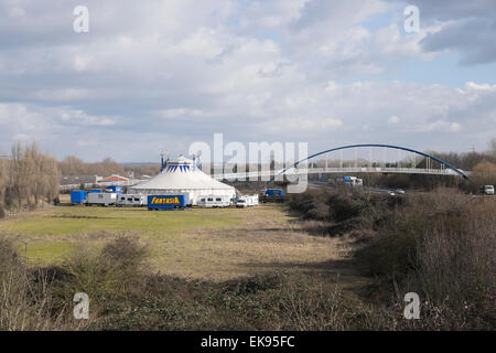 Touring Fantasia Zirkus besucht Milton Dorf Stockfoto