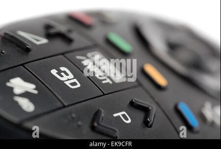 3D Fernbedienung aus der TV-Nahaufnahme. Zu isolieren. Stockfoto