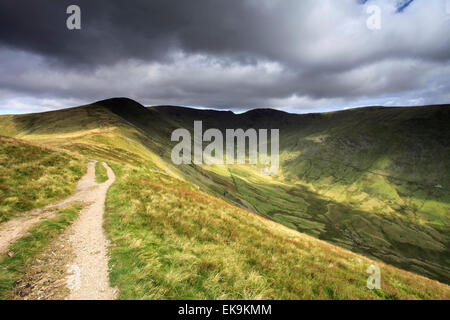 Landschaft auf dem Grat Fairfield Hufeisen Fjälls, Nationalpark Lake District, Cumbria County, England, UK. Fairfield ist eine Stockfoto