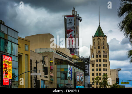 Gebäude am Hollywood Boulevard in Hollywood, Los Angeles, Kalifornien. Stockfoto