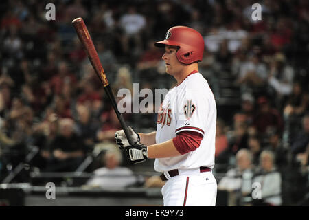 6. April 2015; Phoenix, AZ, USA; während die MLB-Spiels im Chase Field in Phoenix, AZ. Joe Camporeale/Cal Sport Media Stockfoto