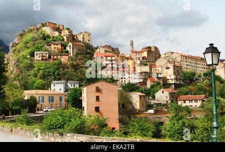 Ansicht von Corte-mittelalterliche Stadt. Insel Korsika Stockfoto