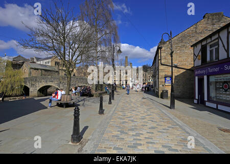 Brücke-Tor und Lastesel zu überbrücken, Hebden Bridge, West Yorkshire, England, UK. Stockfoto