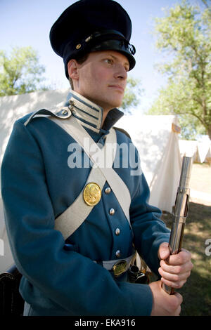 Eine kostümierte Dolmetscher bei Fort Stanton Live! Feier, in der Nähe von Lincoln, NM, USA Stockfoto