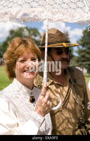 Kostümierte Dolmetscher bei der jährlichen Fort Stanton Live! Feier, NM, USA Stockfoto