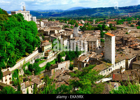 Ansicht der mittelalterlichen Gubbio, Umbrien, Italien Stockfoto