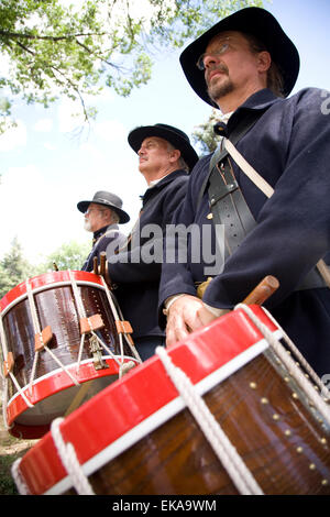 Kostümierte Dolmetscher Band im Rahmen der jährlichen Fort Stanton Live! Feier, in der Nähe von Lincoln, NM, USA Stockfoto