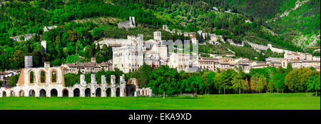 Panorama von Gubbio, Umbrien, Italien Stockfoto