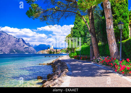 Landschaft des nördlichen Italien - Malcesine am Lago di Garda Stockfoto