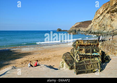 Trevaunance Cove, Extrameldung, Cornwall, UK Stockfoto