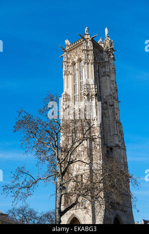 Saint-Jacques-Turm auf der Rue de Rivoli in Paris, Frankreich-Europa-EU Stockfoto