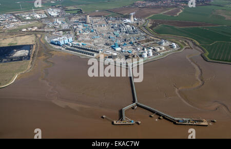 Luftaufnahme des Ende BP chemische Salinen in der Nähe von Hedon, Hull, UK Stockfoto