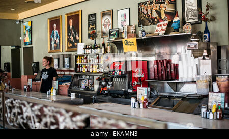 Memphis Tennessee, Streetart und Graffiti, Elvis, Rufus Thomas, Arcade Restaurant Stockfoto