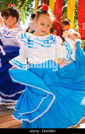 Das Herbst-Festival im Rancho de Las Golondrinas ist eine bunte Demonstration der spanischen Kolonialzeit und die vielen Aspekte Stockfoto