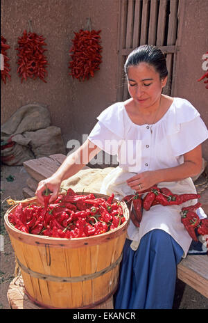 Unter den vielen Demonstrationen das Herbst-Festival in das El Rancho de Las Golondrinas historische Museum in der Nähe von Santa Fe Stockfoto