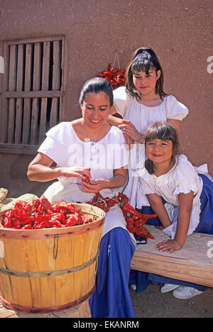 Unter den vielen Demonstrationen das Herbst-Festival in das El Rancho de Las Golondrinas historische Museum in der Nähe von Santa Fe Stockfoto