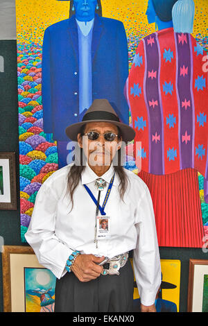 Der jährlichen indischen Markt, am Plaza jeweils im August in Santa Fe, ist die einzelne größte indianische Kunst Veranstaltung Stockfoto