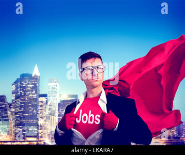 Jobs starke Superhelden professionelle Empowerment Lager Erfolgskonzept Stockfoto