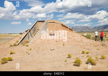Die Trinity-Testgelände, wo die erste Atombombe, am 16. Juli 1945 explodiert war, ist am ersten Samstag öffentlich zugänglich Stockfoto