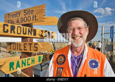 Die Trinity-Testgelände, wo die erste Atombombe, am 16. Juli 1945 explodiert war, ist am ersten Samstag öffentlich zugänglich Stockfoto