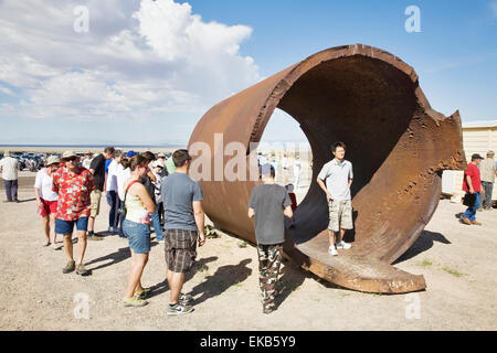 Die Trinity-Testgelände, wo die erste Atombombe, am 16. Juli 1945 explodiert war, ist am ersten Samstag öffentlich zugänglich Stockfoto